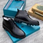 Steve riots Chelsea lace up leather boots black