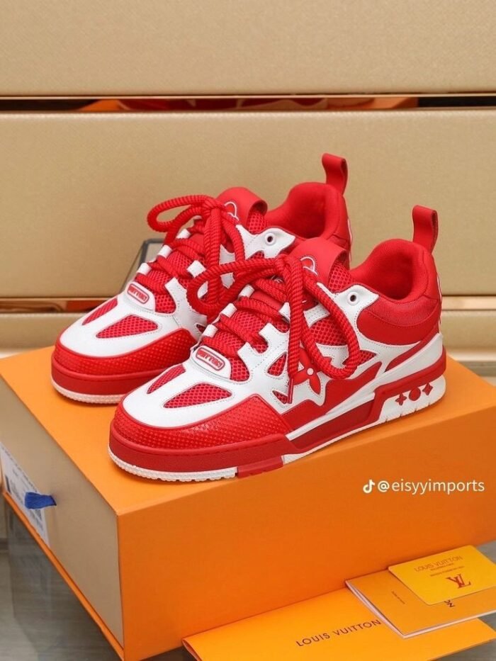 LV Skate Sneaker red and white - Image 3