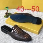 Men's crocs effect leather shoe half coffee brown