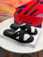 Preston open-toe slippers with printed logo Black - Image 2