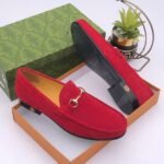 Colony horsbit sueded loafers red