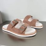 Brunelo cucinelli suede buckled strap sandals light brown