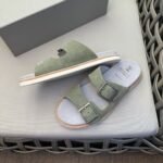 Brunelo cucinelli suede buckled strap sandals green