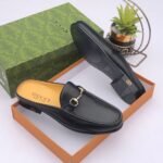 Colony horsbit leather half-cut loafers Black