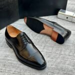 Terra Glossed leather derby shoe black