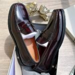Steve riots patented leather shoes dark wine colour