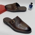 Ferragamo backless shoe leather brown colour