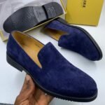 Billionaire Scott sueded Loafers  Navy blue
