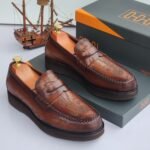 OGGI knot-detailed full-grain leather loafers - Image 2