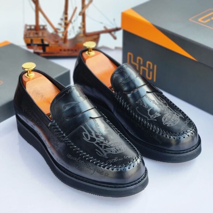 OGGI knot-detailed full-grain leather loafers - Image 2