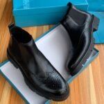 Alessio Venezia Leather Chelsea Brogues Boots Black - Image 2