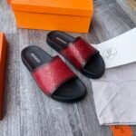 Hermes embroidered canva leather slide - Image 2