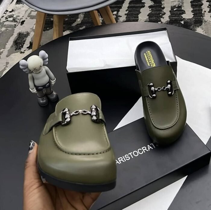 Aristocrats granola leather mules green - Image 2