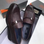 OGGI Grained calfskin Loafers coffee brown