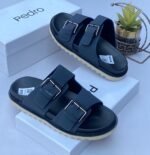 Double-straps padro leather sandals black - Image 2