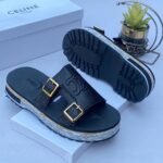 Chloe embroidered leather slide Black