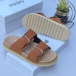 Double-straps padro leather sandals brown