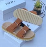 Double-straps padro leather sandals brown