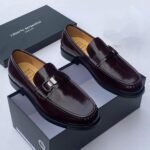 Classic Dan leather penny loafers wine colour