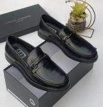 Roberto serpentini leather loafers black