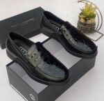 Roberto serpentini full-grain leather loafers black
