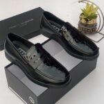 Roberto serpentini full-grain leather loafers black