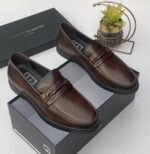 Roberto serpentini leather loafers coffee brown