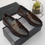 Roberto serpentini full-grain leather loafers coffee brown