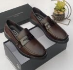 Roberto serpentini rough leather loafers coffee brown