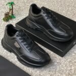 Boss Chunky sneakers, Sculpted Sole and leather Knit Upper black colour