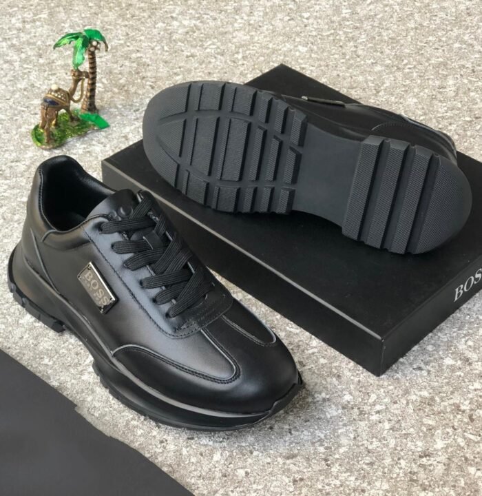 Boss Chunky sneakers, Sculpted Sole and leather Knit Upper black colour - Image 2