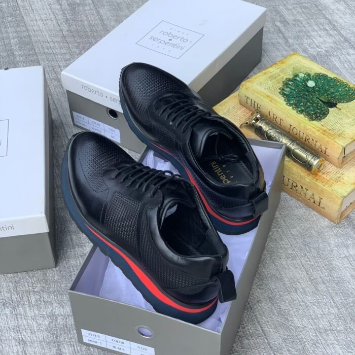 Roberto Serpentini Leather sneakers black colour - Image 2