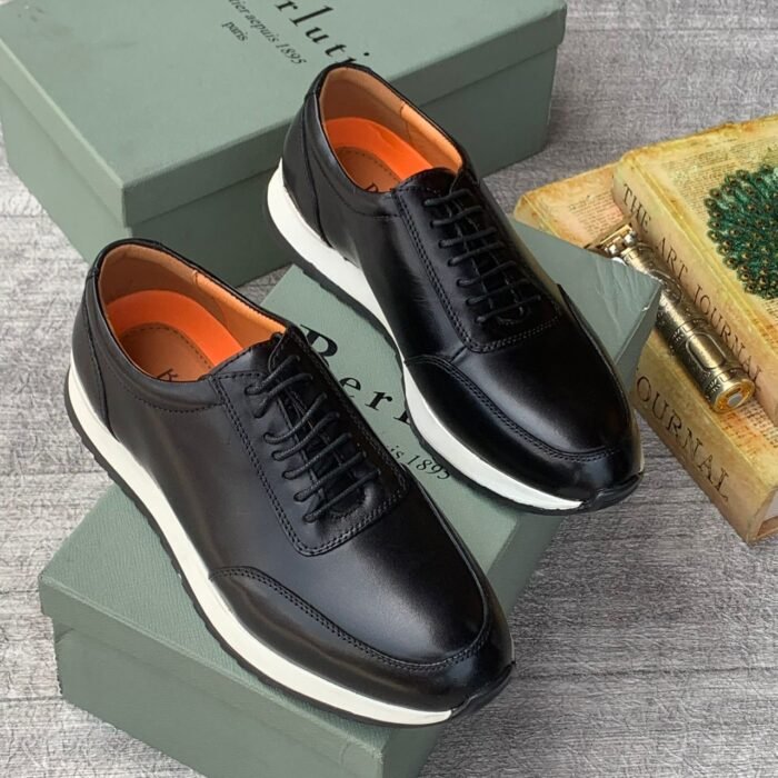 berluti plain Leather sneakers coffee black colour - Image 2