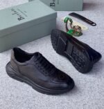 Berluti shadow sneakers luxury leather slip-on trainers crafted with venezia calf leather black colour
