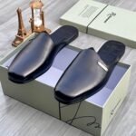Steve Riots Plain Leather Mules Black