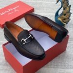 Ferragamo leather Loafers Coffee Brown