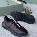 Berluti shadow sneakers luxury leather slip-on trainers crafted with venezia calf leather coffee brown colour