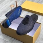 billionaire leather half-shoe navy blue