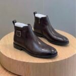 Clarks side buckled leather Chelsea boot Brown - Image 2