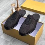 billionaire leather half-shoe black