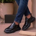 boss sneakers luxury leather slip-on trainers crafted with venezia calf leatherblack