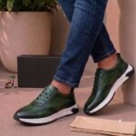 Berluti shadow sneakers luxury leather slip-on trainers crafted with venezia calf leather green
