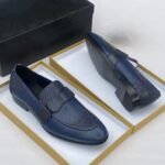 Morreschi penny leather Loafers navy blue