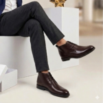 Clarks lace-up leather Chelsea boot Brown