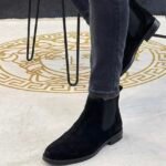 Clarks suede Chelsea boot Black