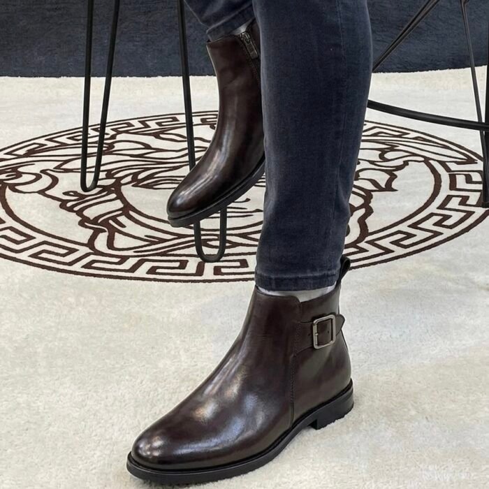 Clarks side buckled leather Chelsea boot Brown - Image 2