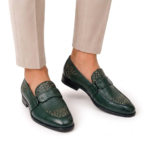 Morreschi penny leather Loafers green