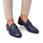Morreschi penny leather Loafers Navy blue