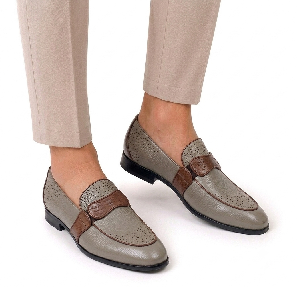 IMG_1846 Morreschi penny leather Loafers grey - Image 1