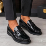 Tods chain-detail slip-on loafers leather black